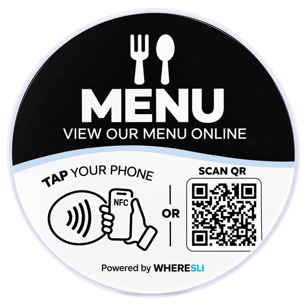 Menu NFC — Tap + QR